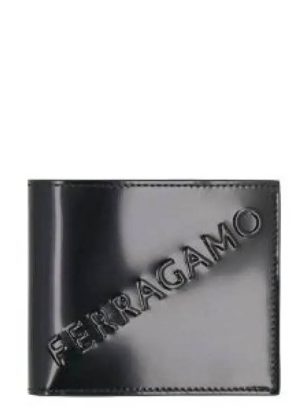 Logo Leather Half Wallet Black - SALVATORE FERRAGAMO - BALAAN 2