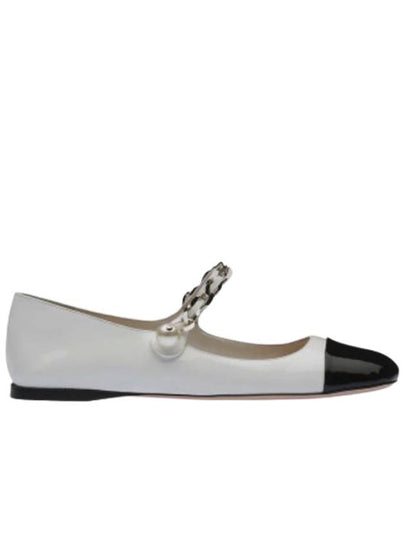 Patent Leather Ballerina Black White - MIU MIU - BALAAN 2