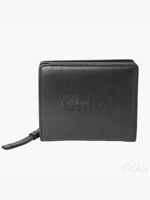 Sense Soft Leather Half Wallet Black - CHLOE - BALAAN 2