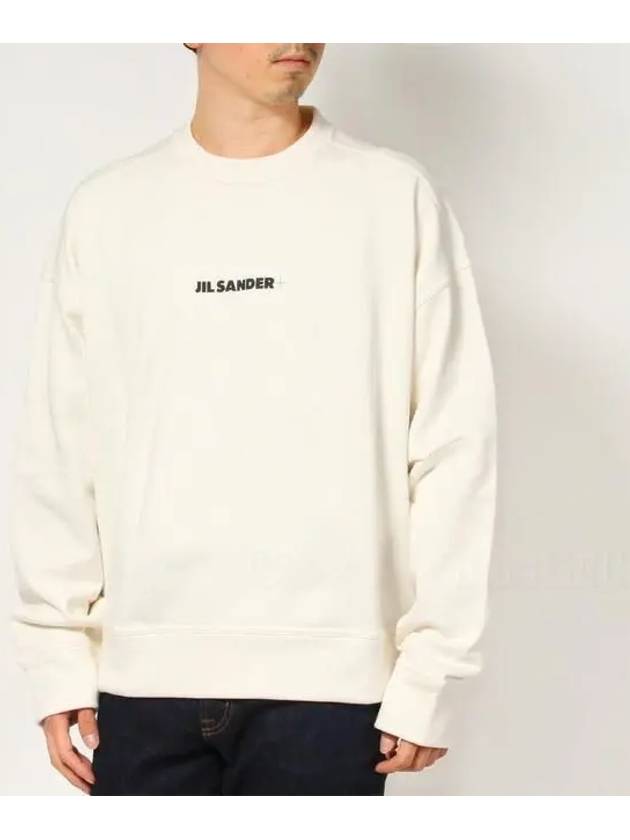 Logo Print Crew Neck Sweatshirt White - JIL SANDER - BALAAN 3