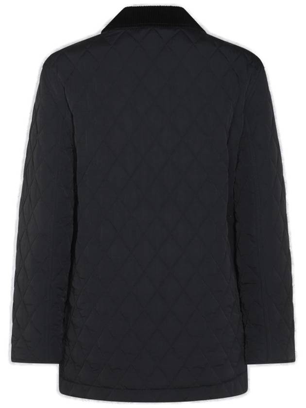 Barn Corduroy Collar Quilted Jacket Black - BURBERRY - BALAAN 3