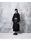 Denim Combination Pleated Skirt Black - PEOPLE OF THE WORLD - BALAAN 1