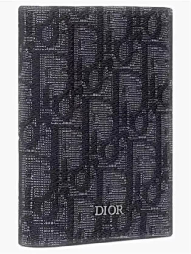 Bi-Fold Card Holder Black  Oblique Jacquard - DIOR - BALAAN 5