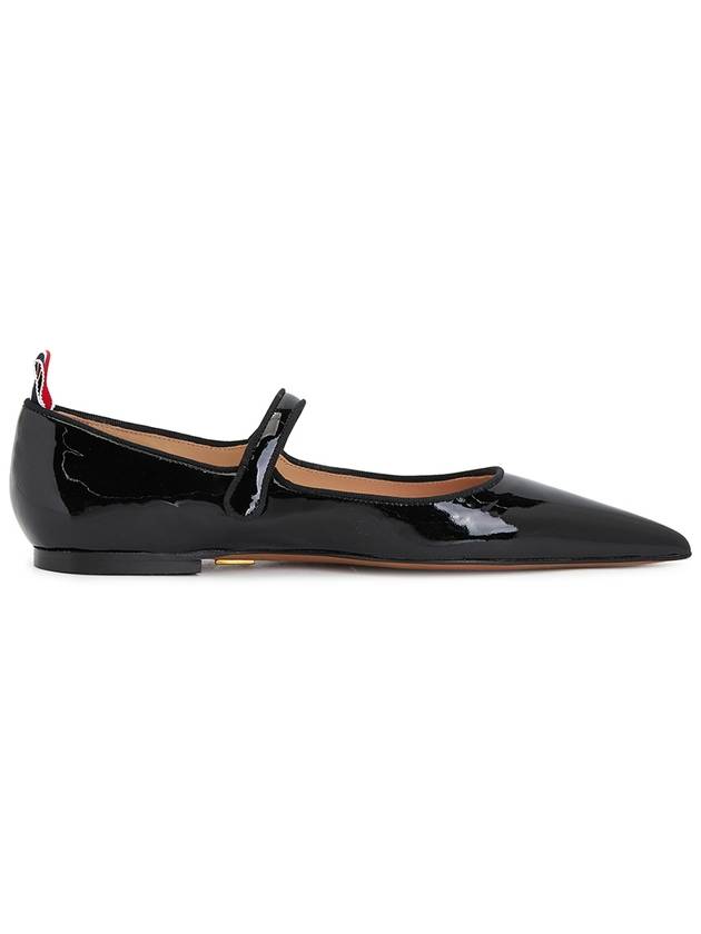 Soft Patent Leather Pointed Thom John Flat Black - THOM BROWNE - BALAAN 5