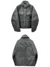 Leather logo patch goose down padding gray men s jacket W243DN01957G TSH - WOOYOUNGMI - BALAAN 4