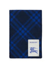 Logo Check Wool Scarf Blue - BURBERRY - BALAAN 4