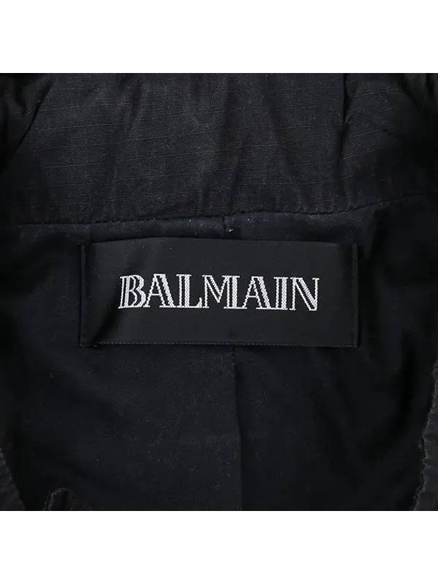 Black color curtain pocket zipper detail women s long jacket - BALMAIN - BALAAN 4