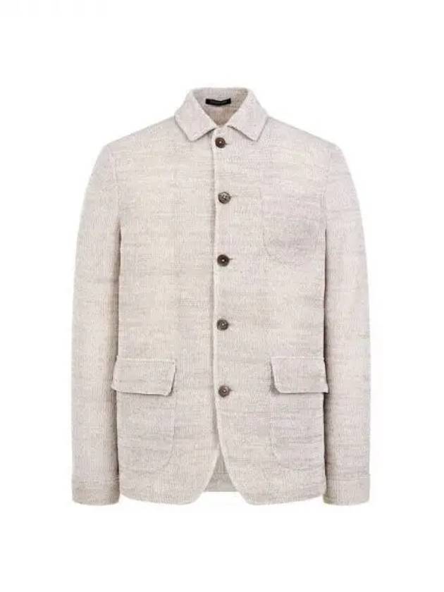 Men s knitted cotton shirt jacket beige 271806 - EMPORIO ARMANI - BALAAN 1