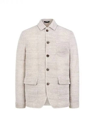 Men s knitted cotton shirt jacket beige 271806 - EMPORIO ARMANI - BALAAN 1