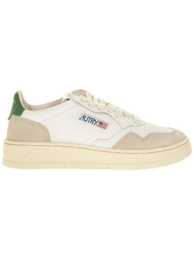 Medalist Suede Green Tab Low Top Sneakers White Beige - AUTRY - BALAAN 1