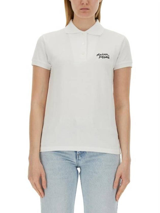 Handwriting Polo Shirt White - MAISON KITSUNE - BALAAN 1