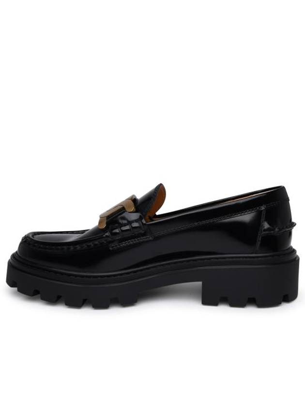 Women's Kate Metal Chain Leather Loafers Black - TOD'S - BALAAN 4