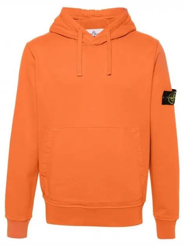 Logo Patch Drawstring Hoodie Orange - STONE ISLAND - BALAAN 2