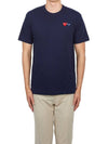 Play Men's Double Heart Wappen Short Sleeve T-Shirt Navy P1 T226 2 - COMME DES GARCONS - BALAAN 2