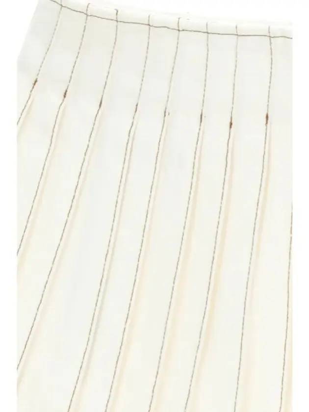 A-line Short Pleats Skirt White - AMI - BALAAN 3