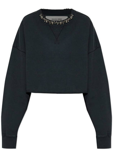 Golden Goose Sweatshirt With Logo, Women's, Black - GOLDEN GOOSE - BALAAN 1