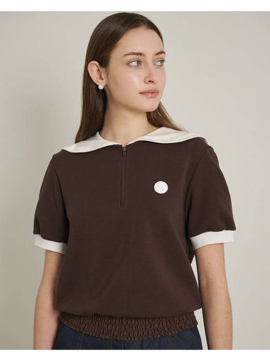 Airy Smoking Sailor Top Brown UV CUT - POSHERD - BALAAN 1