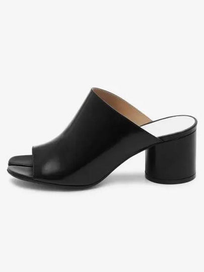 Women's Tabi Calf Leather Heels Mule Black - MAISON MARGIELA - BALAAN 2