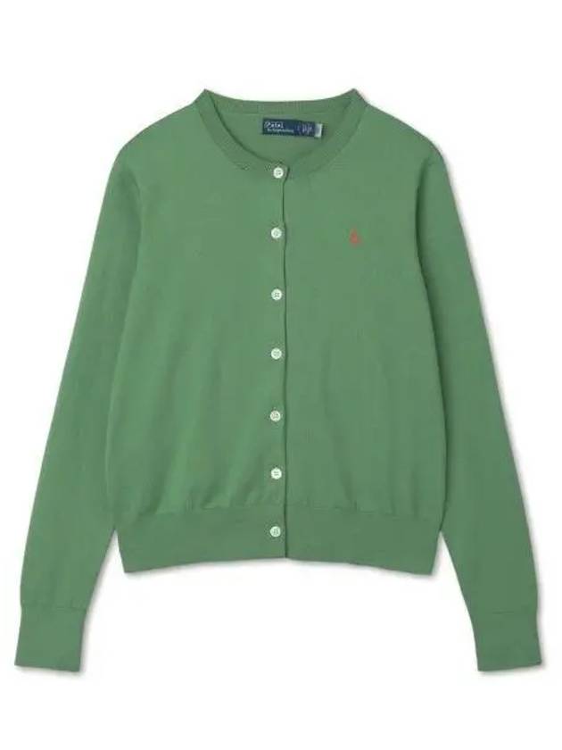 30 Paid W Cotton Blend Cardigan Green - POLO RALPH LAUREN - BALAAN 1