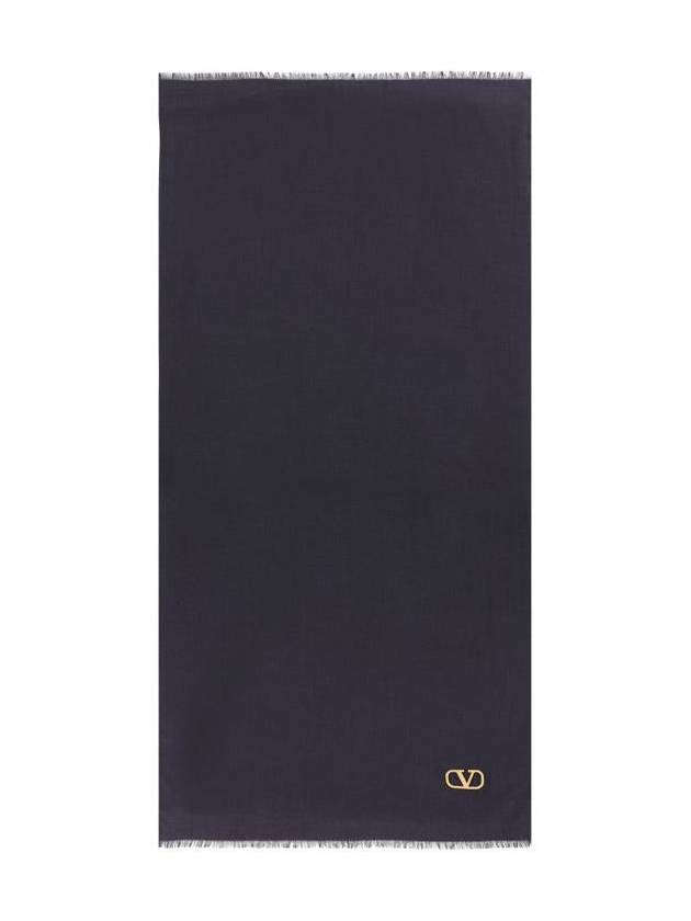 Fringe Edge Scarf Navy - VALENTINO - BALAAN 2