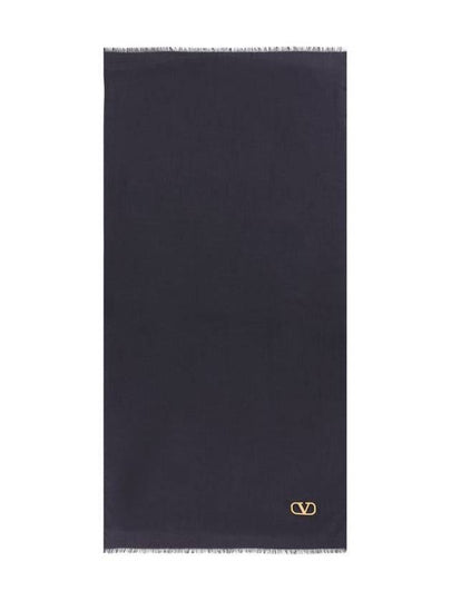 Fringe Edge Scarf Navy - VALENTINO - BALAAN 2