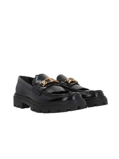 Leather Fringe Loafers Black - TOD'S - BALAAN 2