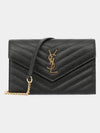 Women's Logo Envelope Chain Long Wallet Black - SAINT LAURENT - BALAAN 4