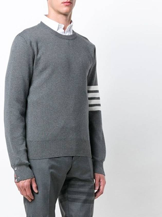 4 Bar Armband Milano Stitch Knit Top Mid Grey - THOM BROWNE - BALAAN 3