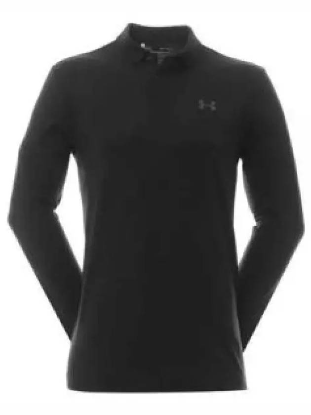 Men's UA Matchplay Long Sleeve Polo Shirt Black - UNDER ARMOUR - BALAAN 2