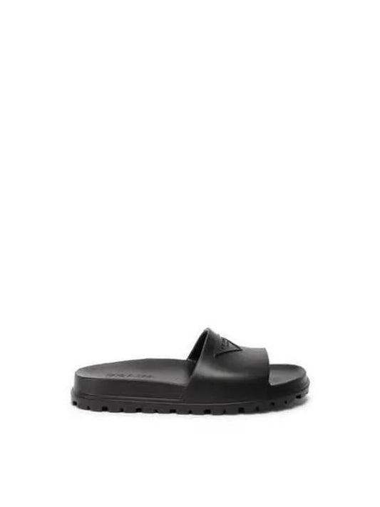 triangle logo rubber slippers black - PRADA - BALAAN 2