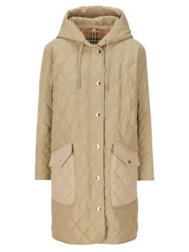 Diamond Quilted Hoodie Padding Archive Beige - BURBERRY - BALAAN 2