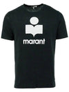 Karman Logo Print Linen Short Sleeve T-Shirt Black - ISABEL MARANT - BALAAN 3