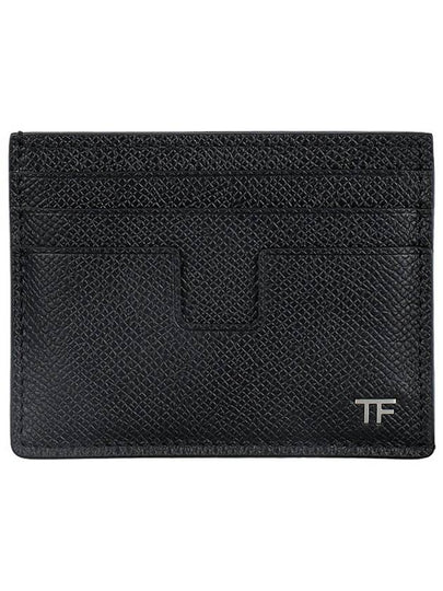 T Line Classic Logo Leather Card Wallet Black - TOM FORD - BALAAN 2