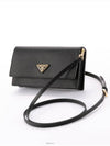 Triangle Logo Leather Mini Bag Black - PRADA - BALAAN 2