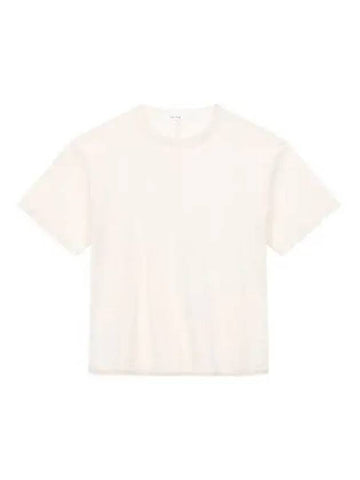 t shirt women lace ham short sleeve ivory - THE ROW - BALAAN 1