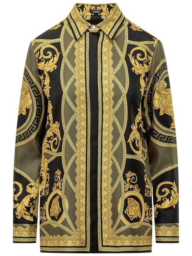 Shirt 10013601A11528 5BC60 BLACK DARK OLIVE GOLD - VERSACE - BALAAN 2