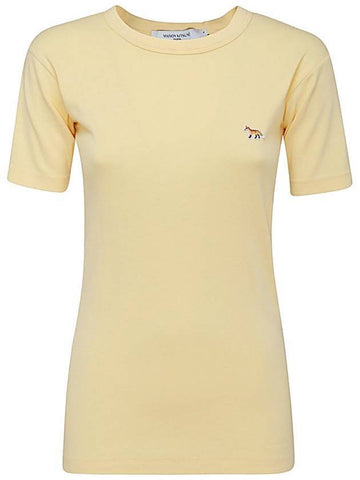 Baby Fox Patch Fitted Cotton Short Sleeve T-Shirt Pale Orange - MAISON KITSUNE - BALAAN 1