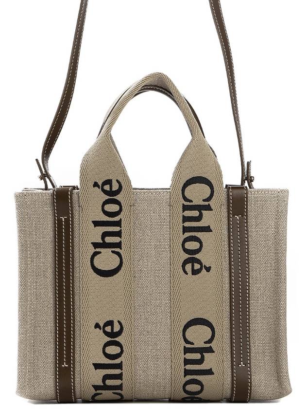 Woody Logo Small Tote Bag Brown Beige - CHLOE - BALAAN 2