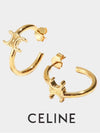 Triomphe Asymmetric Hoops Earrings Gold - CELINE - BALAAN 2