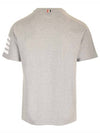 4-Bar Striped Cotton Short Sleeve T-Shirt Light Grey - THOM BROWNE - BALAAN 5