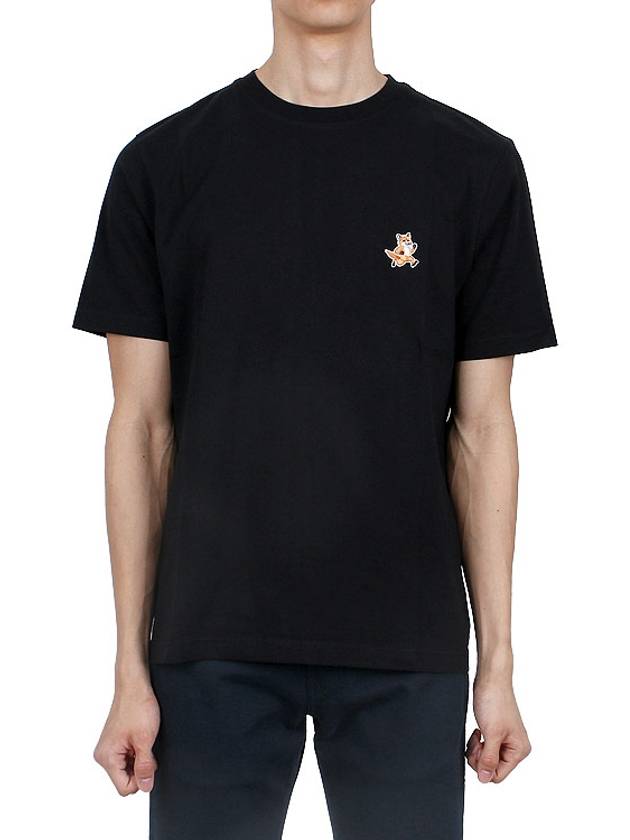 Speedy Fox Patch Comfort Short Sleeve T-Shirt Black - MAISON KITSUNE - BALAAN 2