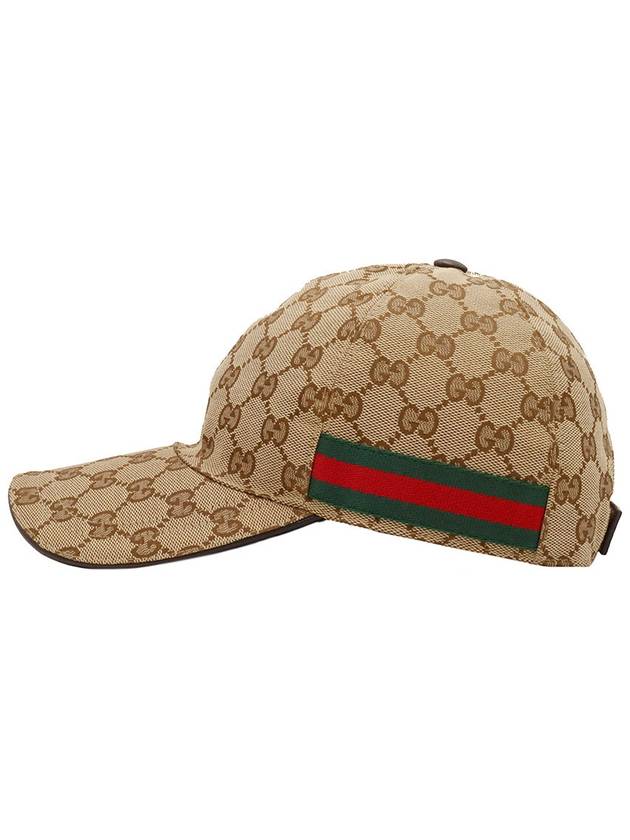 Beige Original GG Canvas WEB Detail Baseball Cap S 200035 - GUCCI - BALAAN 3