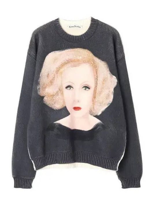 Greta Garbo crewneck sweater men s knit - ACNE STUDIOS - BALAAN 1