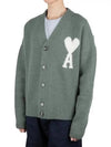 Intarsia Logo Knit Cardigan Antique Clay - AMI - BALAAN 2