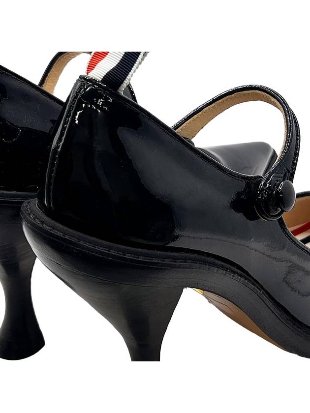 Cross Strap Mary Jane Patent Pumps Heel Black - THOM BROWNE - BALAAN 9