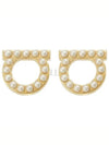 Gancini Pearl Earrings Gold - SALVATORE FERRAGAMO - BALAAN 2