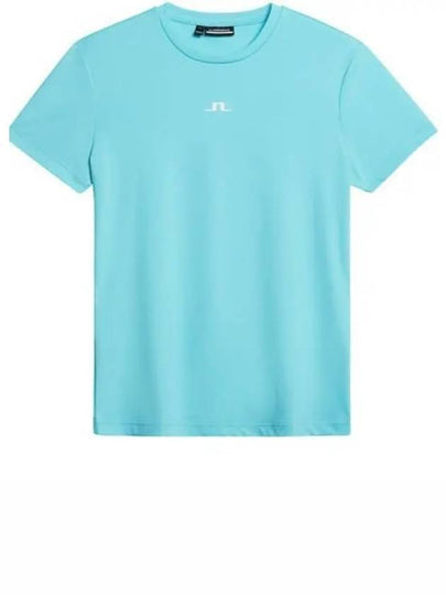 Ada Logo Short Sleeve T-Shirt Blue Curacao - J.LINDEBERG - BALAAN 2