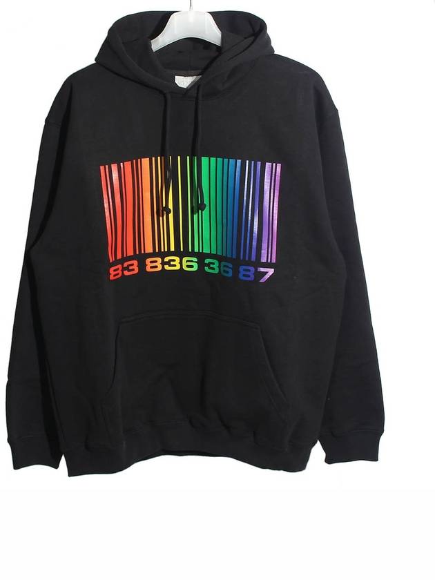 Rainbow Big Barcode Print Hoodie Black - VETEMENTS - BALAAN 3