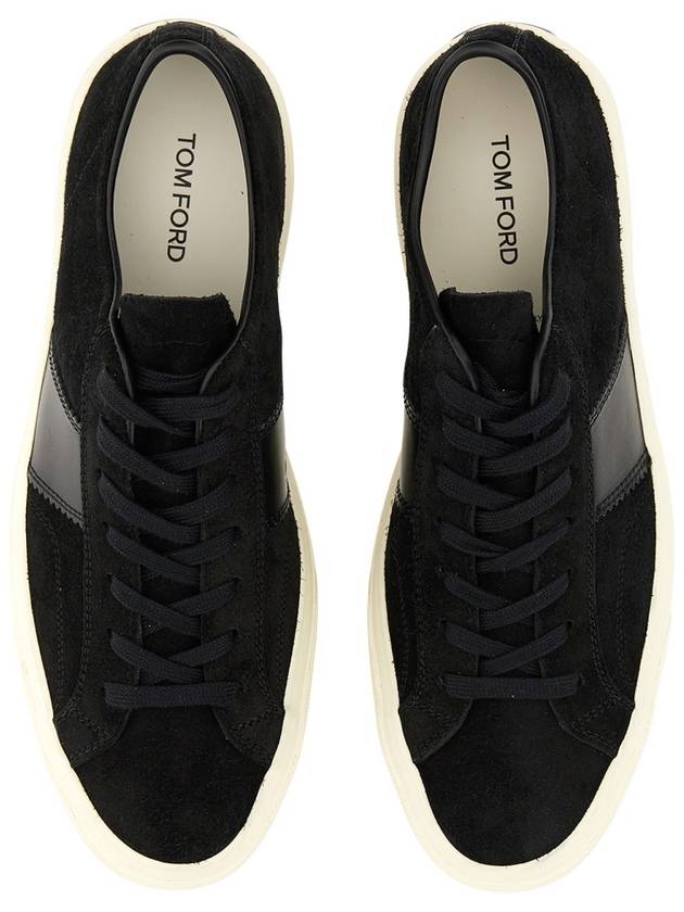 Suede Low Top Sneakers Black - TOM FORD - BALAAN 4