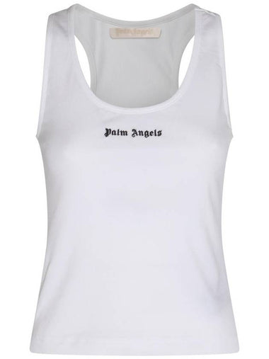 23 fw White Black Cotton Tank Top PWAC020F23FAB0010110 B0481013933 - PALM ANGELS - BALAAN 1